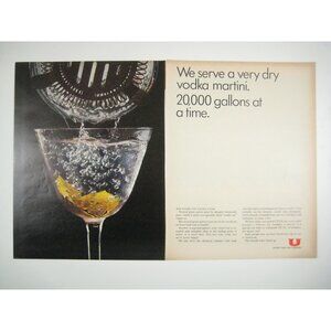 Vintage 1966 US Steel Industrial Advertisement Print Ad Two Pages Martini Glass